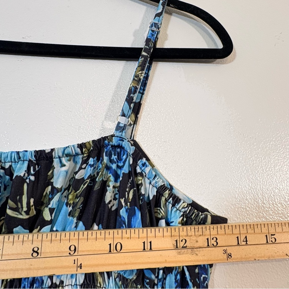 Grace Karin Womens Blue Floral Maxi Dress Small Smocked NWT - Picture 11 of 13